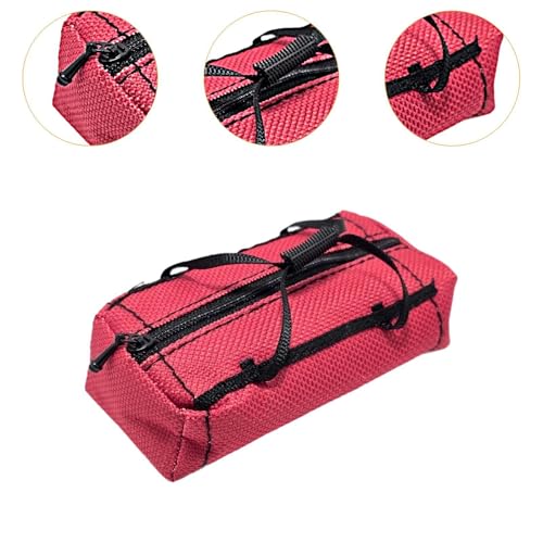 DYNWAVE RC Luggage Carrying Bag Miniature Sports Travel Bag Sturdy Spare Part Lightweught Realistic for 1:10 RC Crawler Car Ornament, Red