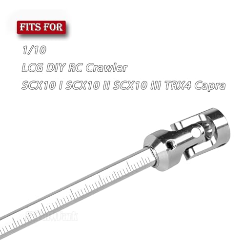 Free to Cut Length Drive Shaft Axles Upgrades Part for 1/10 LCG DIY RC Crawler SCX10 I SCX10 II SCX10 III TRX4 Capra,2PCS #45 Steel Universal Joint Driveshaft,Silver - color: Silver (Free to Cut Length Drive Shaft)
