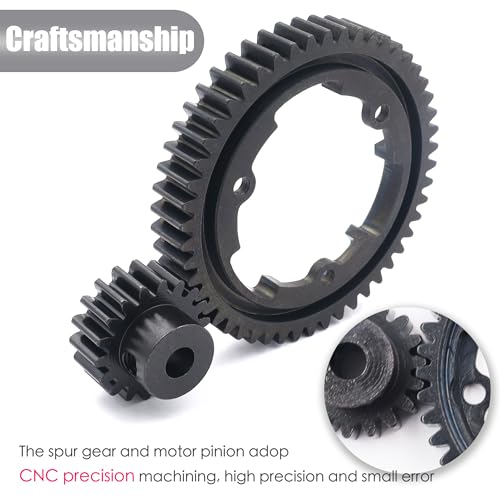46T Spur Gear 1 Mod and 18T Pinion Gear Fit for Traxxas X Maxx | Hardened Steel Construction,Replace 6447,Compatible with XO 1,Maxx and E Revo 2.0,CNC Precision Machining - size: 46T+18T