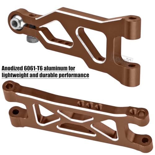 RC Suspension Arms Upgrades Parts for 1/16 Mojave Grom 223S DSC 4X4 RTR,1/16 Mojave Grom 4X4 RTR,Aluminum Front Rear Suspension A Arms Set Hops Up,Replace ARA330839+ARA330840,Bronze