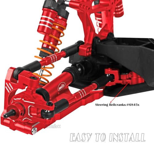 RC Upgrades Part for 1/10 Slash/Rustler/Stampede/Hoss 4x4 4WD VXL,Arm/Shocks/Caster Block,Steering Blocks,Stub Axle Carriers,Steering Bellcranks/Drive Shaft,Shock Tower/Links,Red - color: Red-(for 1/10）