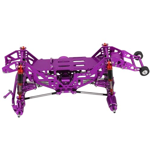 1:18 Metal Upgrade Chassis Frame with Axles Gearbox for RC LOSI Mini LMT 1/18 Digger Monster Truck Brushed RTR LOS01026 Metal Upgrade Parts (Purple) - color: Purple