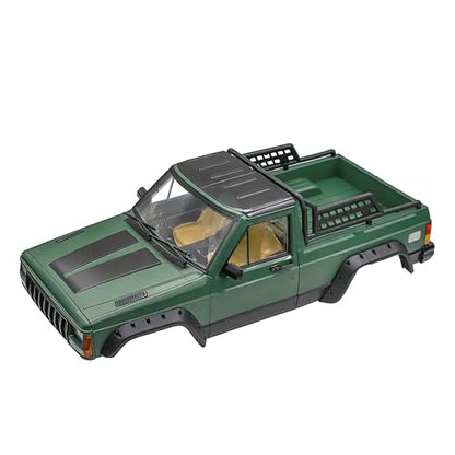 1/10 RC Crawler Hard Body Shell Kit - 313mm Wheelbase Cherokee Body for Axial SCX10, SCX10 II 90046, 90047 & TRX4 Kits (Pickup-Green) - color: Pickup-green