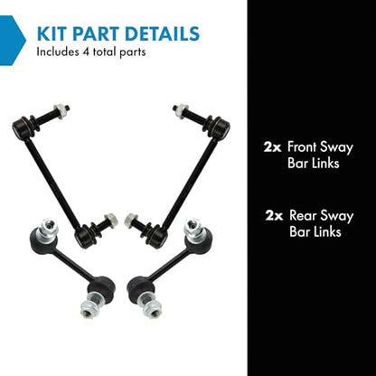 TRQ Front & Rear Sway Bar Stabilizer Link Set Compatible with 2008-2015 Cadillac CTS - style: PSA27905