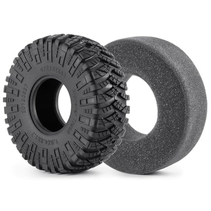 4PCS/Set 1.9" Aluminium Beadlock Wheel Tire Set with Foam Insert for 1/10th AXIAL SCX10 TRX4 Gen8 SCX10-II AXI90046,SCX10-III,D90 RC Crawler Truck Car Upgrade (Blue) - color: Blue
