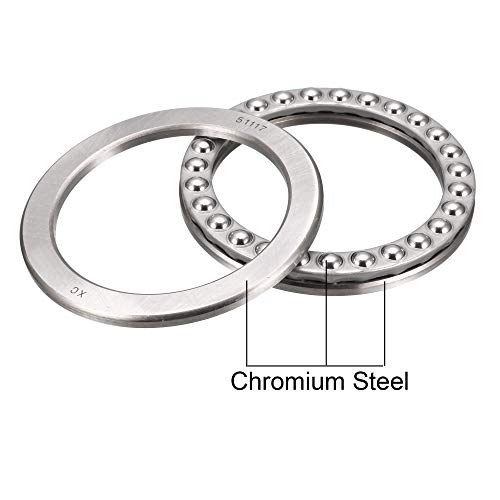 uxcell 51117 Miniature Thrust Ball Bearing 85mm x 110mm x 19mm Chrome Steel with Washer 2pcs - size: 85mmx110mmx19mm