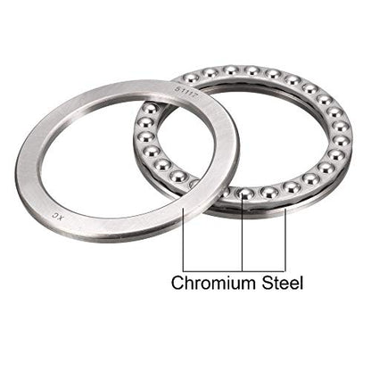uxcell 51117 Miniature Thrust Ball Bearing 85mm x 110mm x 19mm Chrome Steel with Washer 2pcs - size: 85mmx110mmx19mm