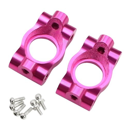 Metal Steering Knuckles C Hubs Suspension Arms CVD Shaft for 1/24 Losi Micro b Rc Car 2WD Buggy Chassis Plate Linkage Upgrades (Caster Blocks Pink)