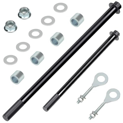 CT200U 196cc 14mm 325mm Mini Bike Rear Axle Kit + 225mm Front Axle | 14mm Rear and Front Axle Kit Compatible with Coleman CT200U Minibike 196CC 200CC 6.5HP Engine Parts 15mm Chain Adjuster - color: black