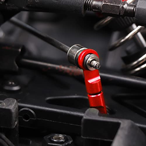 4-Pack Aluminum Anti-Roll Narrow Sway Bar Suspension Arm Linkages Upgrade Parts for ARRMA RC 1/10 Senton 1/8 Typhon Kraton Talion 1/7 Felony Infraction Limitless Car (Red)
