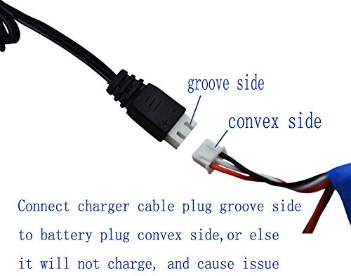 Blomiky 2 Pack 7.4V 1A USB Charge Cable with XH-3P Plug for 2S Lipo Battery with XH-3P Connector / 7.4V 1A USB 2
