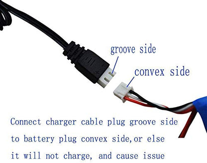 Blomiky 2 Pack 7.4V 1A USB Charge Cable with XH-3P Plug for 2S Lipo Battery with XH-3P Connector / 7.4V 1A USB 2