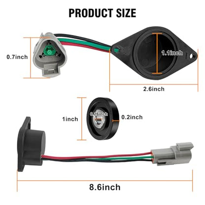 Speed Magnet Speed Sensor Fit for Club Car IQ DS Precedent 2004+ Tempo 2018+ 48V Electric Golf Cart with ADC Motor Includes Screws, OEM# 102704901 102265601