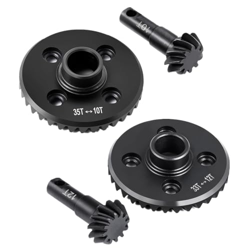 12T-33T Overdrive 10T-35T Underdrive Steel Diff Gears for TRX4 TRX6 | 1/10 RC Crawler Car Upgrades Bevel Gear Ring Pinion Set