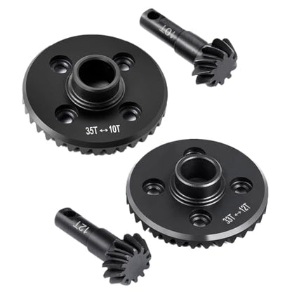 12T-33T Overdrive 10T-35T Underdrive Steel Diff Gears for TRX4 TRX6 | 1/10 RC Crawler Car Upgrades Bevel Gear Ring Pinion Set