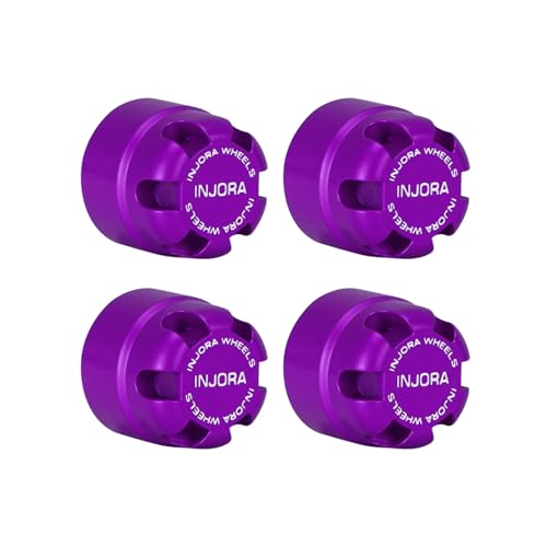 INJORA M2.5 Wheel Lock Nuts with Aluminum Cap for 1/18 RC Crawlers Upgrade(Purple) - color: Purple