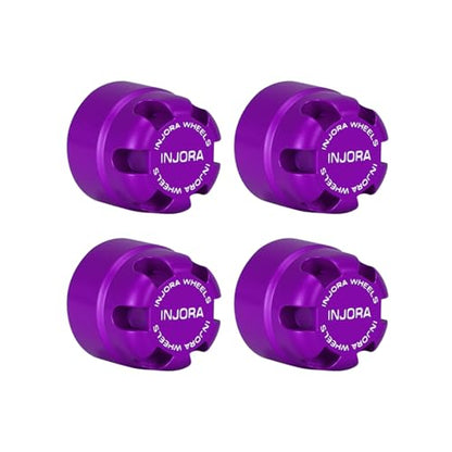 INJORA M2.5 Wheel Lock Nuts with Aluminum Cap for 1/18 RC Crawlers Upgrade(Purple) - color: Purple