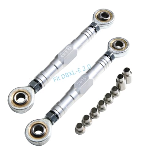 GTBRacing CNC Aluminum 7075-T6 Front Rear Steering Turnbuckle Tie Rod Set for 1/5 RC Car Losi DBXL-E 2.0 DBXL 2.0 Upgrade Part (Steering Turnbuckle Silver) | 7075 Losi dbxl-e 2.0 Linkage - color: Steering Turnbuckle Silver