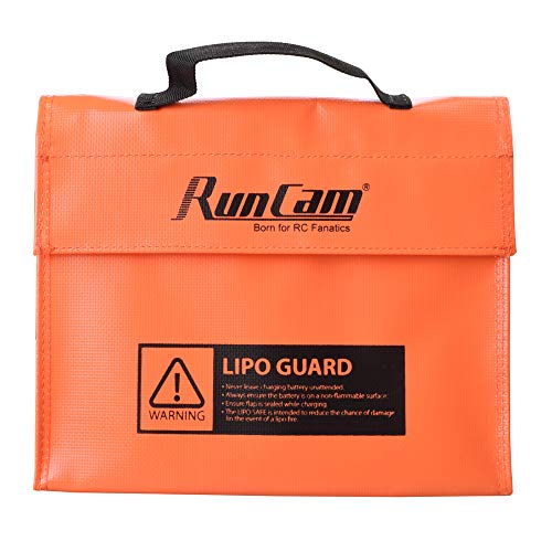 RunCam Lipo Battery Guard - Explosionproof & Fireproof - Water Resistant - RC Lipo Battery Storage & Charging - Orange, Glass Fiber, 240x180x65mm