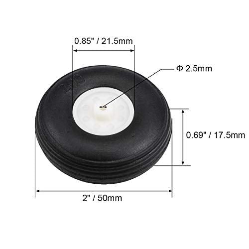uxcell Tire and Wheel Sets for RC Car Airplane,PU Sponge Tire with Plastic Hub,2" 2pcs - size: 2 Inch