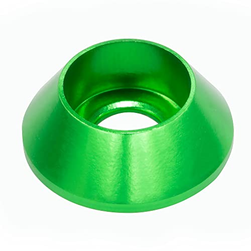 [60PCS] M3 Cone Cup Counterbore Washers, Anodized Aluminum Alloy, Head Washers Gaskets Cup Shim for Screw RC/FPV/PC/Drone/Mechanical Accessories Model Parts, Green - color: Green, size: M3