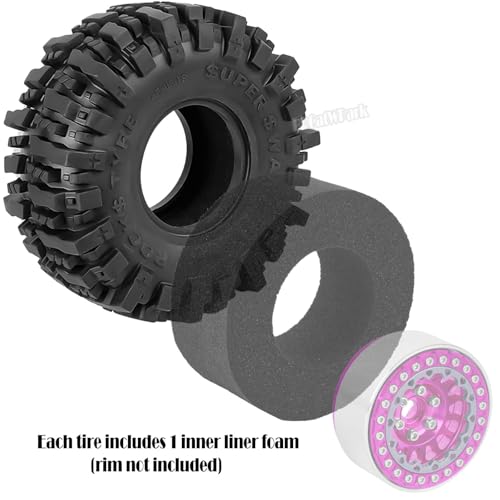 RC 1.9In Soft Rubber Wheel Tires for 1/10 RC Crawler Car SCX10 SCX10 II 90046 SCX10 III AXI03007 SCX10 Pro TRX4 TRX6 D90 Gen7/8 VS4-10 MST CFX,BRCatWPark 4Pcs Soft Rubber Wheel Tires-(A) - style: 4Pcs 1.9 Rubber Wheel - (A)