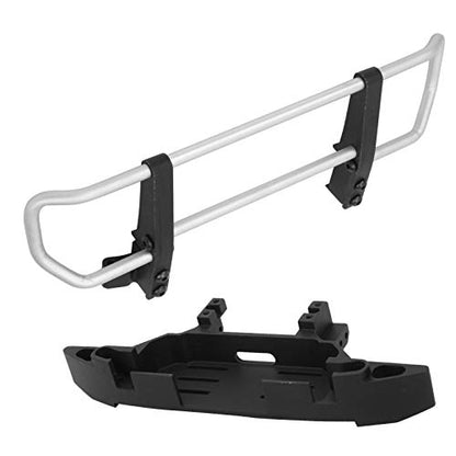 VGEBY RC Bumper, 1/10 RC Crawler Metal Front Bumper & Base Universal Front Bumper Fit for / 1/10 RC Crawler(Sliver) Car Model Accessories Bumper G500 Bumper