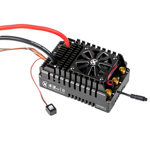 XC E3Pro Sensored Electric Brushless Motor Controller for RC Car, 6-12S Lipo,400A Continuous Current,10-25A、6.0/7.4/8.4V BEC,Applicable to 1/5,Support Turbo Timing and APP Control - size: E3Pro