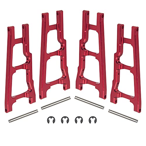ShareGoo Metal Front & Rear Suspension Arms A Arms Upgrade Parts 3655 Compatible with Traxxas 1/10 Slash 4x4 4WD Stampede 4x4 4WD RC Car Truck (Red) - color: Red