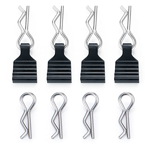 1 Set Body Clips Pins with Pull Tabs for 1/24 Axial Scx24 AXI90081 Deadbolt C10 AXI00002 B-17 AXI00005 AXI00005 Upgrade (Black) - color: Black