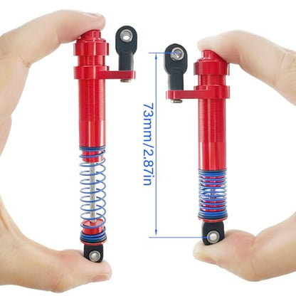Adjustable Threaded Oil Shock Absorbers 80–100mm with Offset Cap, Aluminum Dampers for 1/10 RC Crawler, 2PCS (Red) - color: Red