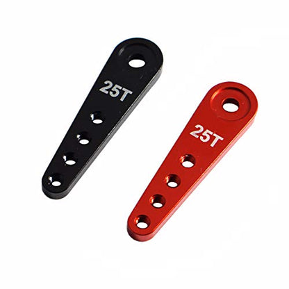 2Pack ShareGoo 25T Metal Servo Horn Extension Long RC Steering Arm Compatible with Futaba Savox Power HD HSP Himoto MG995 MG996 Servos Motor,L37mm
