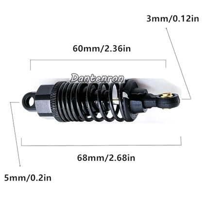 4Pack RC Car 102004 Adjustable Shock Absorber Damper Upgrade Parts Replacement Accessory 68mm For 1/10 RC On Road Drift Rally Car HSP 94102 94122 HPI Losi Axial Tamiya Redcat (Black) - color: Black