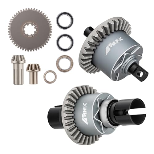 Alloy Front Rear Differential Diff & Main Spur Input Gear Kit for HyperGO 1/14 H14BM 14209 14210 Series Upgrades Part Titanium - color: Titanium