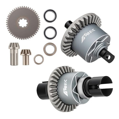Alloy Front Rear Differential Diff & Main Spur Input Gear Kit for HyperGO 1/14 H14BM 14209 14210 Series Upgrades Part Titanium - color: Titanium