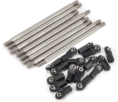 Stainless Steel Chassis Tie Rod 275mm Wheelbase Links Set with M4 Rod Ends for 1/10 RC Crawler 275WB SCX10 D90 TF2 DIY Part
