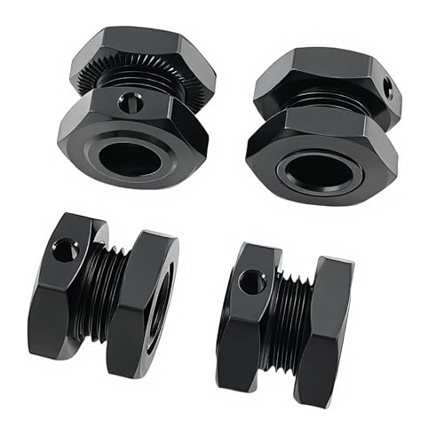 17mm Aluminum Wheel Hex Nut Kit for ARRMA Typhon Mojave Felony 6S (Black) | 1/8,1/7,Infraction,Limitless,ARAC9416 ARAC9763 ARA311035,CNC Machined,High Strength,Precision Fit,Wear Resistant - color: Black