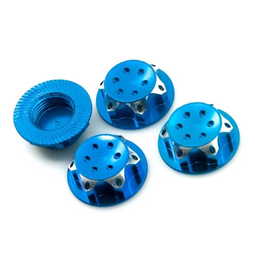 RC Cars Models Aluminum 11mm Hex Wheel Nuts Hub Cover for 1/8 RC Crawler Car Lock Self-Lock Replacement Upgrade Parts - color: Blue