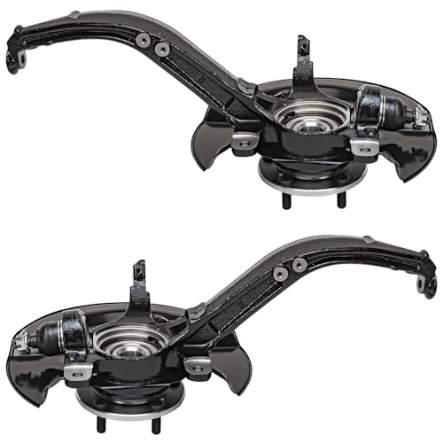Detroit Axle - 2.4L Front Knuckles Tie Rods for 2003-2007 Honda Accord 2004 | 2005 2006 Steering Knuckles and Wheel Bearing Hub Assembly Outer Tie Rod Ends Replacement [Manual Transmission] - size: 4SU48821/Kit