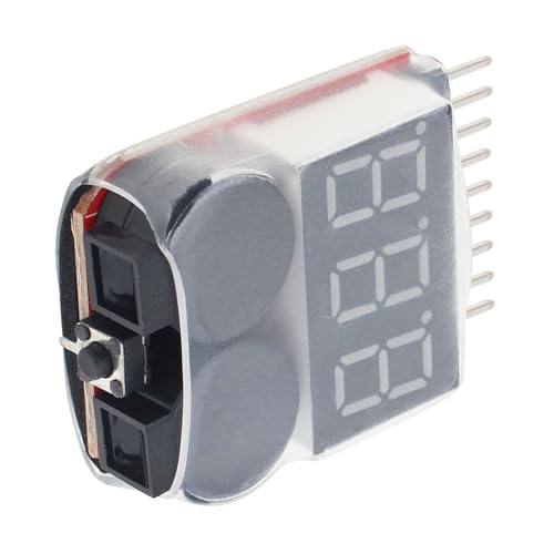 4Pcs 2 in 1 LiPo Battery Voltage Tester RC Low Voltage Buzzer Alarm for 1-8S Li-Po/Li-ion/Li-Mn/Li-Fe