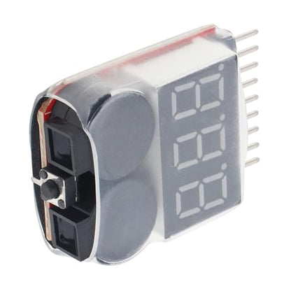 4Pcs 2 in 1 LiPo Battery Voltage Tester RC Low Voltage Buzzer Alarm for 1-8S Li-Po/Li-ion/Li-Mn/Li-Fe