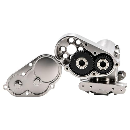 Aluminum SCX30 Transmission Assembled Gearbox with Skid Plate & Steel Gears for Axial 1/30 RC Crawler scx30 Bronco Wrangler JLU K10 Upgrade(Titanium) - color: Titanium