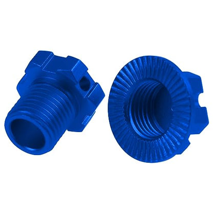 Aluminum 17mm Splined Wheel Hubs Adapter & Nuts #8654 Compatible with Traxxas 1/10 E-Revo 2.0 Maxx & 1/8 Sledge RC Car (Blue) - color: Blue