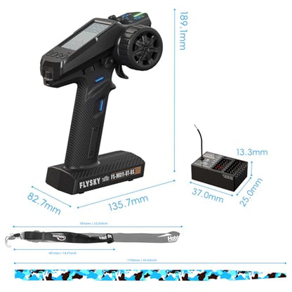 Flysky FS-MG11 2.4GHz 11CH Radio Transmitter with FS-R11P Receiver, IBUS 2A-BS Protocol Remote Controller with Receiver for RC Car Boat