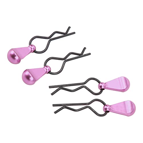 RC Body Clips R Pins Metal RC Car Body Clips Stainless Steel R , Aluminium Alloy Pull Tabs Car Assembly for 1/10 (Purple) - color: Purple