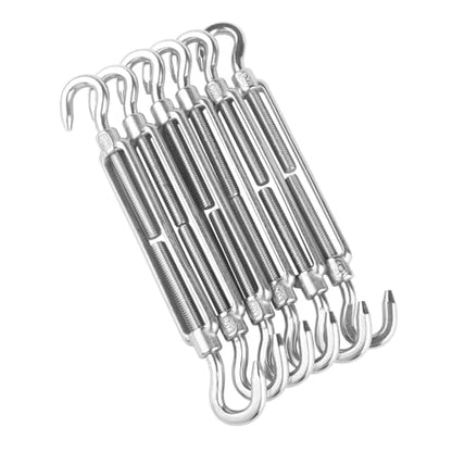 6PCS M8 Hook & Hook Turnbuckle 304 Stainless Steel 5/16" Turnbuckle Wire Rope Tension Heavy Duty Turnbuckles for Cable Railing Wire Rope Hardware Kit - size: Hook & Hook-M8