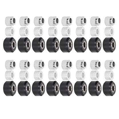 3D Printer POM Pulley Wheel Set Rubber Bearing Wheel Eccentric Spacer Round Column for 3D Printer(Black Pulley)