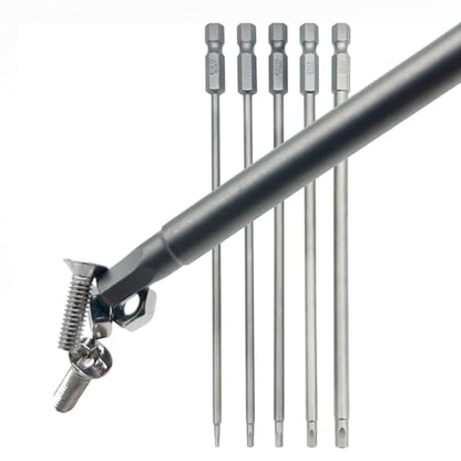 5Packs RC Hex Bit 6 Inch Power Bits 1.5mm 2.0mm 2.5mm 3.0mm 4mm Allen Wrench Drill Bit Set Professional Grade ¼ Inch Hex Shank for Screwdrivers Electric Screwgun/Power Drill