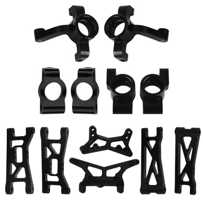 Aluminum Steering Knuckles, Caster Blocks C Hubs,Rear Hubs Shock Mount and Front Rear Suspension Arms for 1/24 Buggy Losi Micro-B Upgrade Set