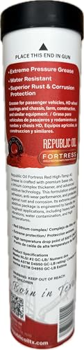 Republic Oil Premium Red #2 EP2 Lithium Complex Multi-Purpose Grease Tubes 10x14oz – High Temp Heavy Duty Grease Tube for Wheel Bearings, Chassis, 5th Wheels, Agriculture & Construction Made in USA - size: 10 x 14 oz Tubes